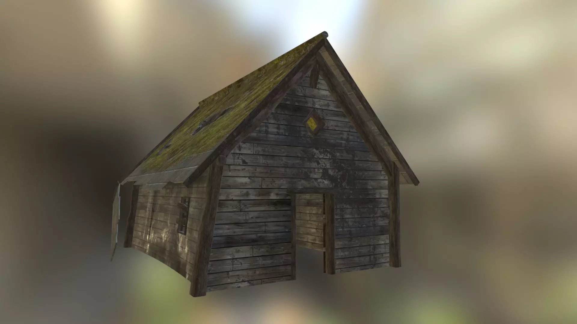 Old forest house Low-poly 3D model
