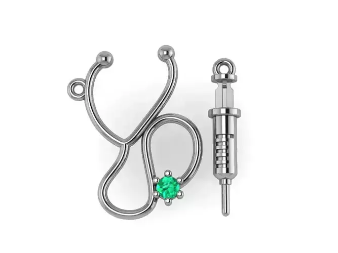  syringe and stethoscope pendant