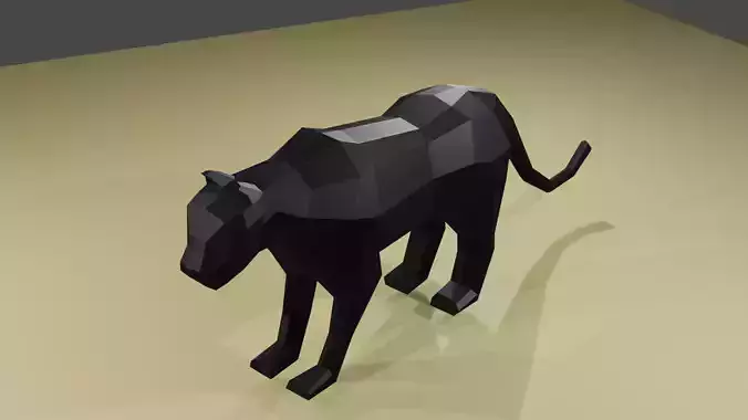 Panter cat Low-poly 3D model