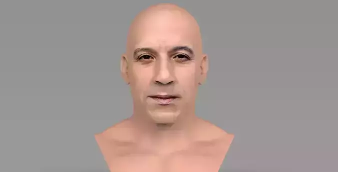 Vin Diesel bust ready for full color 3D printing 3D print model