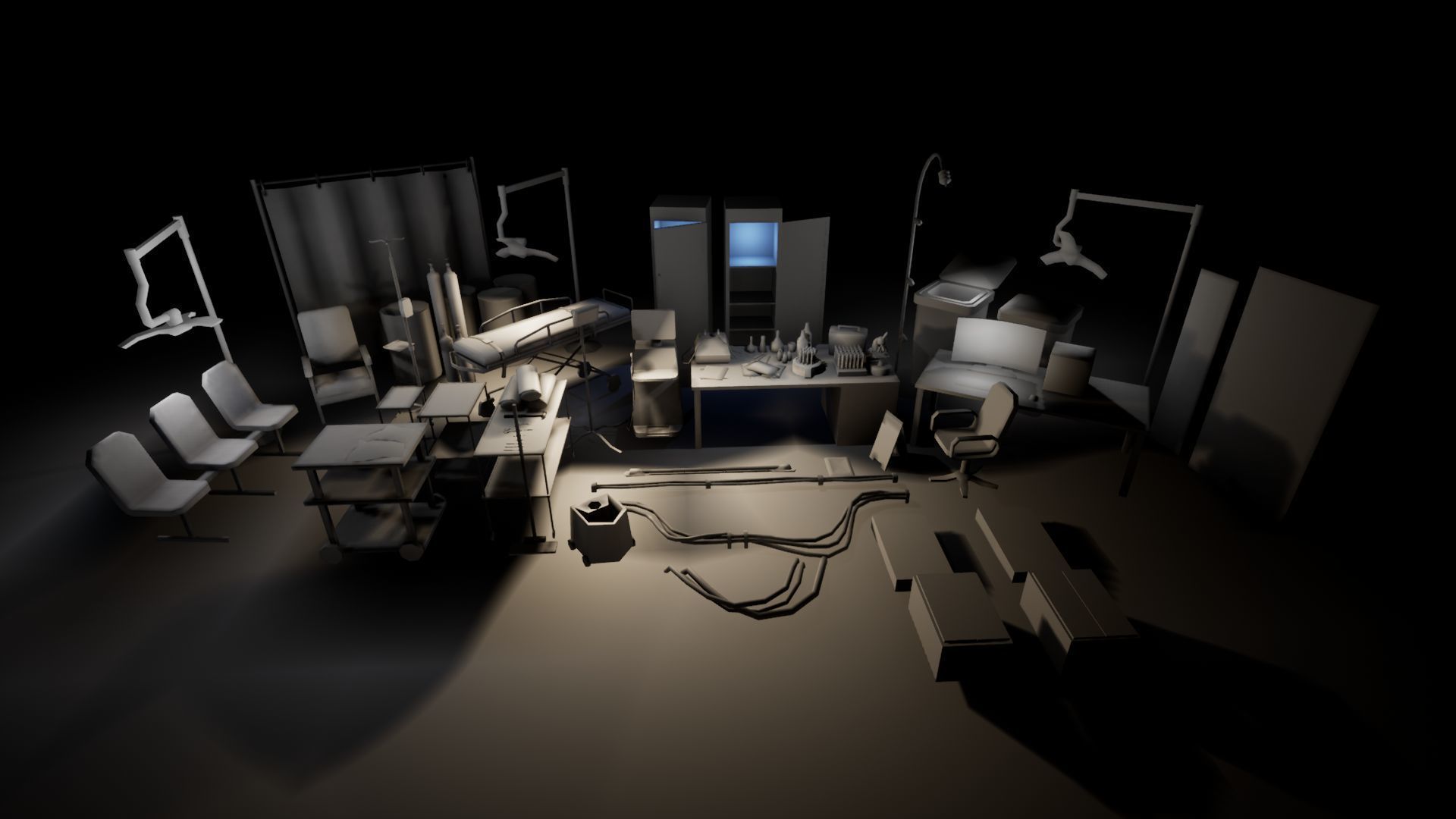 Labaratory Props Low-poly 3D model_16