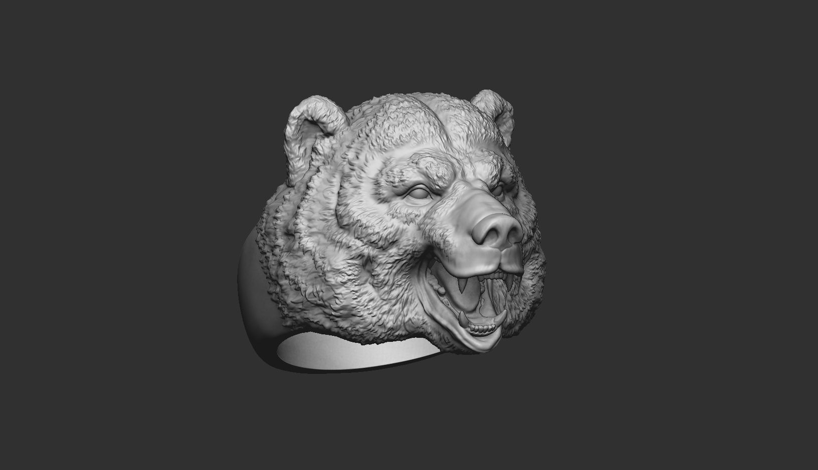 Bear ring STL OBJ 3d model for 3d printing 3D print model_2