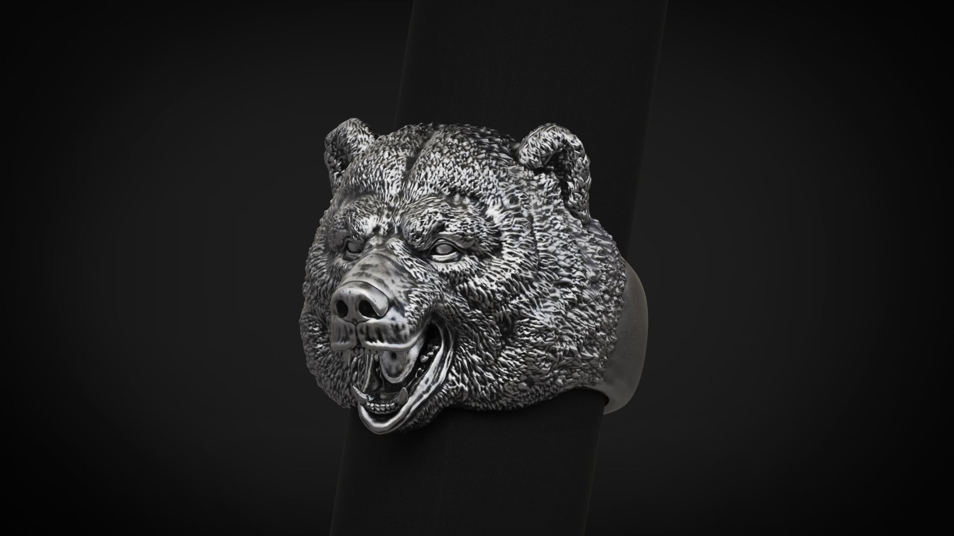 Bear ring STL OBJ 3d model for 3d printing 3D print model_3