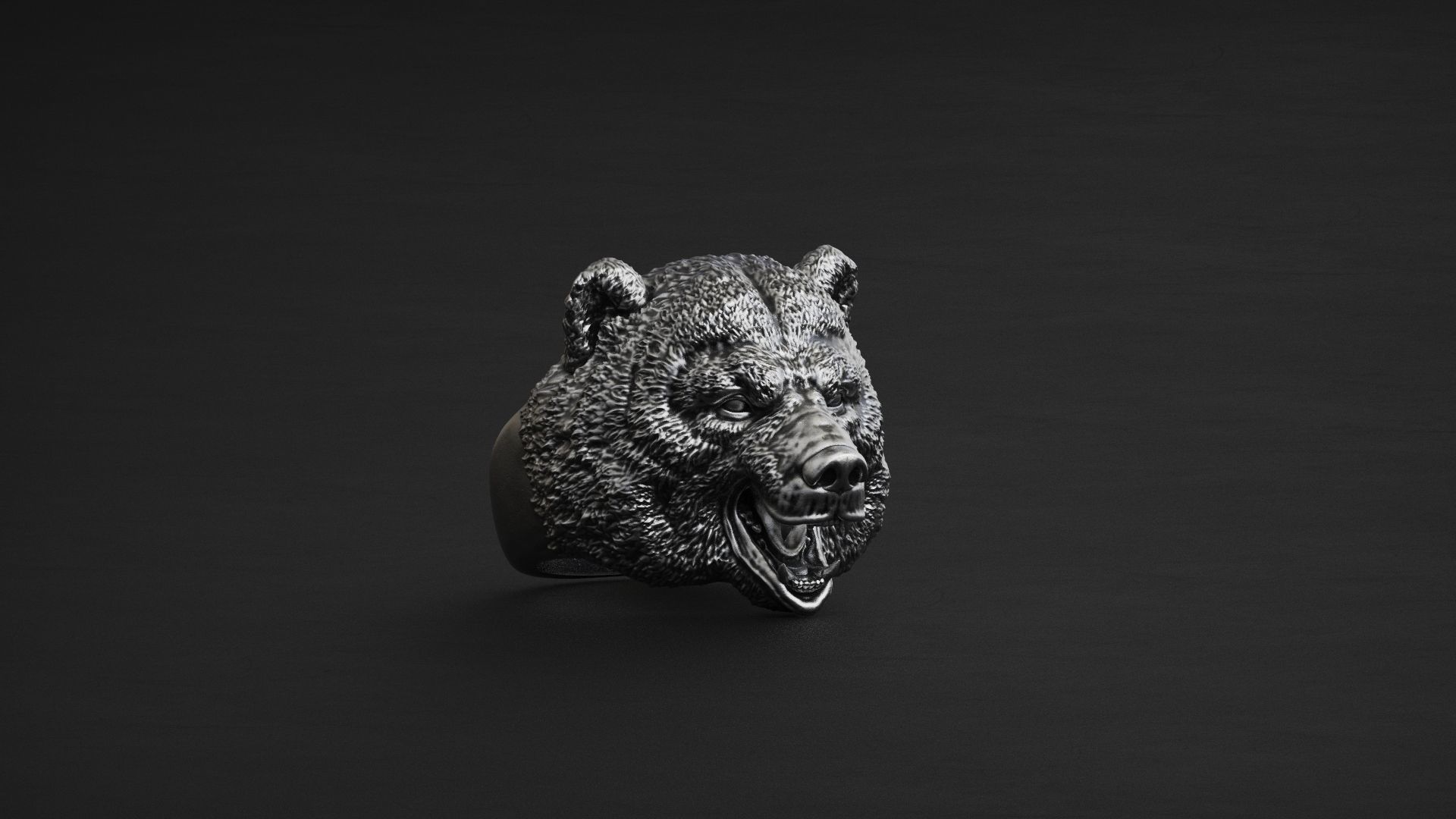 Bear ring STL OBJ 3d model for 3d printing 3D print model_9