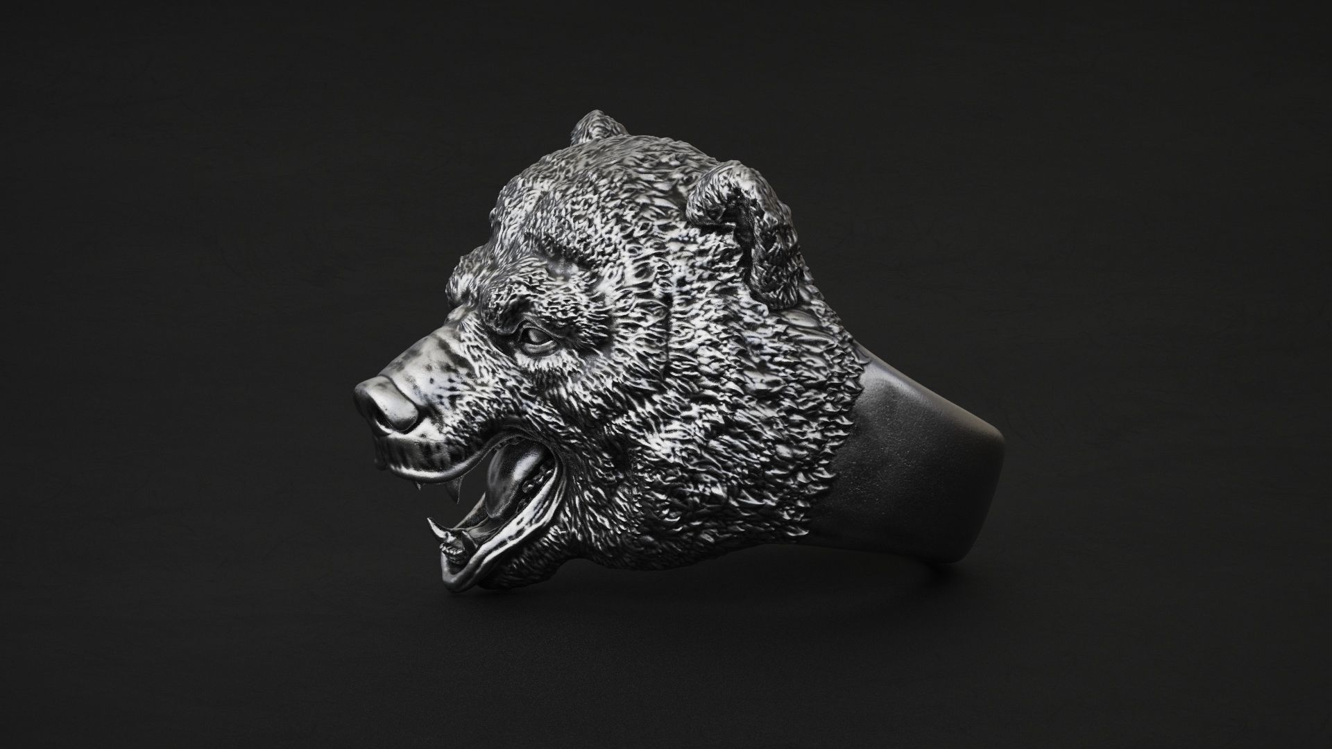 Bear ring STL OBJ 3d model for 3d printing 3D print model_6