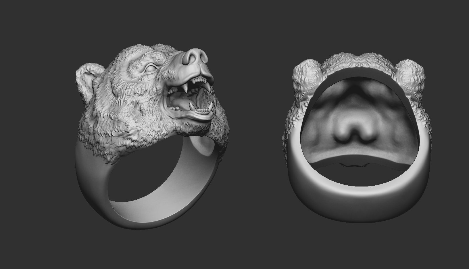Bear ring STL OBJ 3d model for 3d printing 3D print model_10