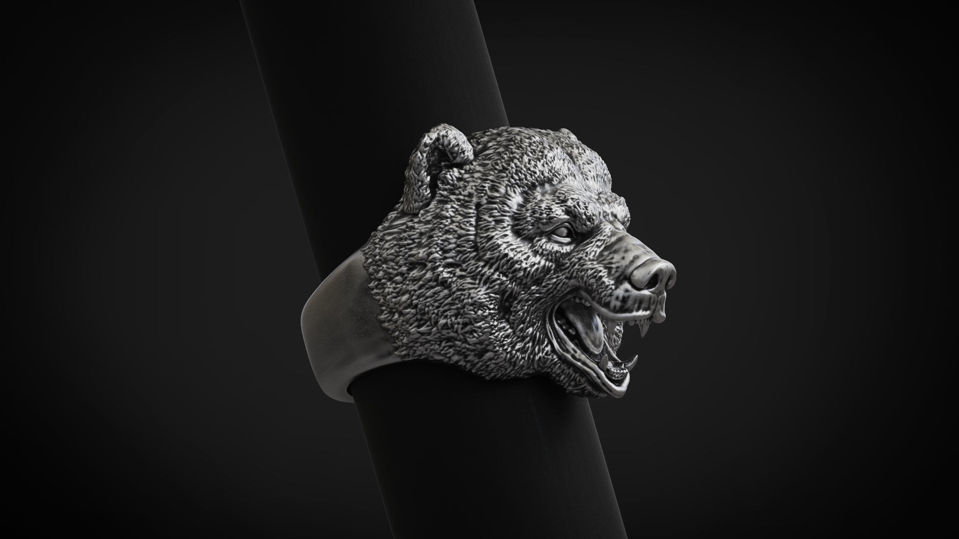 Bear ring STL OBJ 3d model for 3d printing 3D print model_4