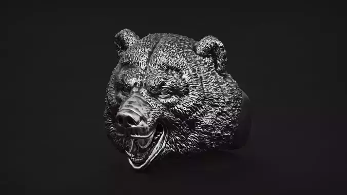 Bear ring STL OBJ 3d model for 3d printing 3D print model