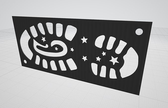 Christmas Santas Footprint Stencil Left and Right Boots 3D print model