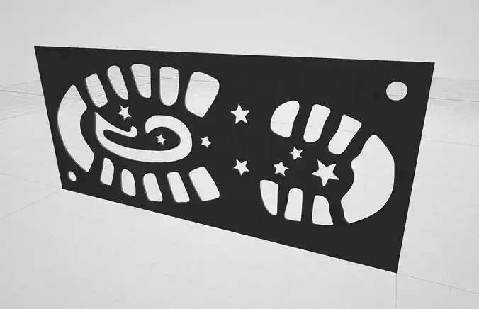 Christmas Santas Footprint Stencil Left and Right Boots 3D print model