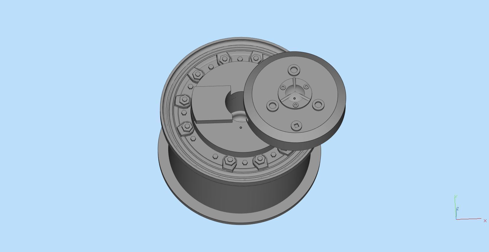 Printable 3d model rims for Soviet Truck MAZ-537 Three vers 3D print model_9