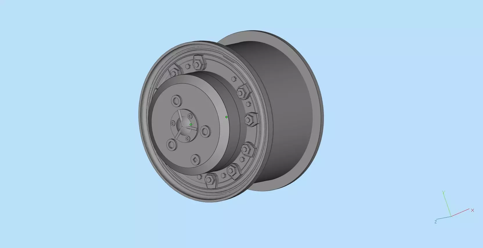 Printable 3d model rims for Soviet Truck MAZ-537 Three vers 3D print model_0