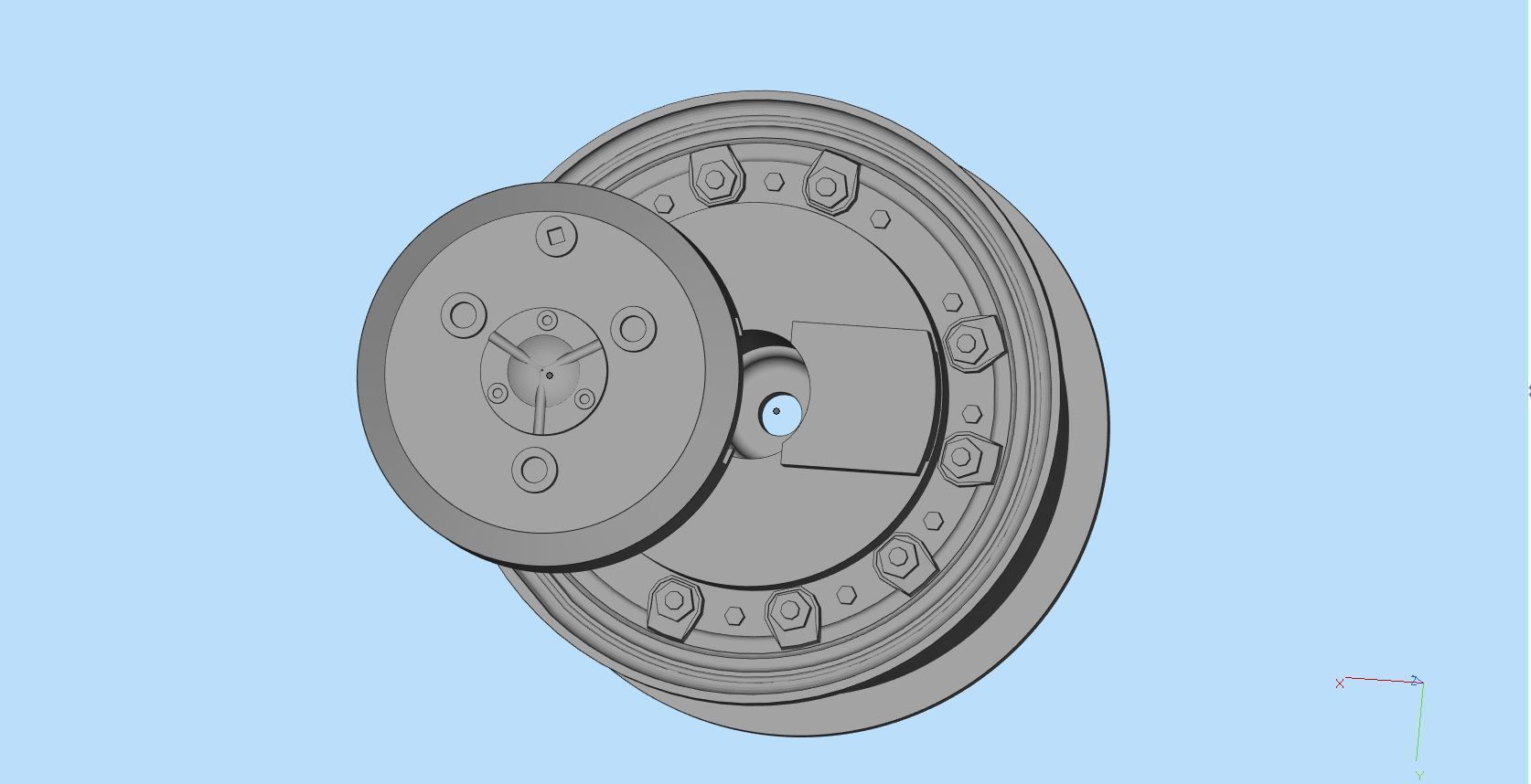 Printable 3d model rims for Soviet Truck MAZ-537 Three vers 3D print model_11