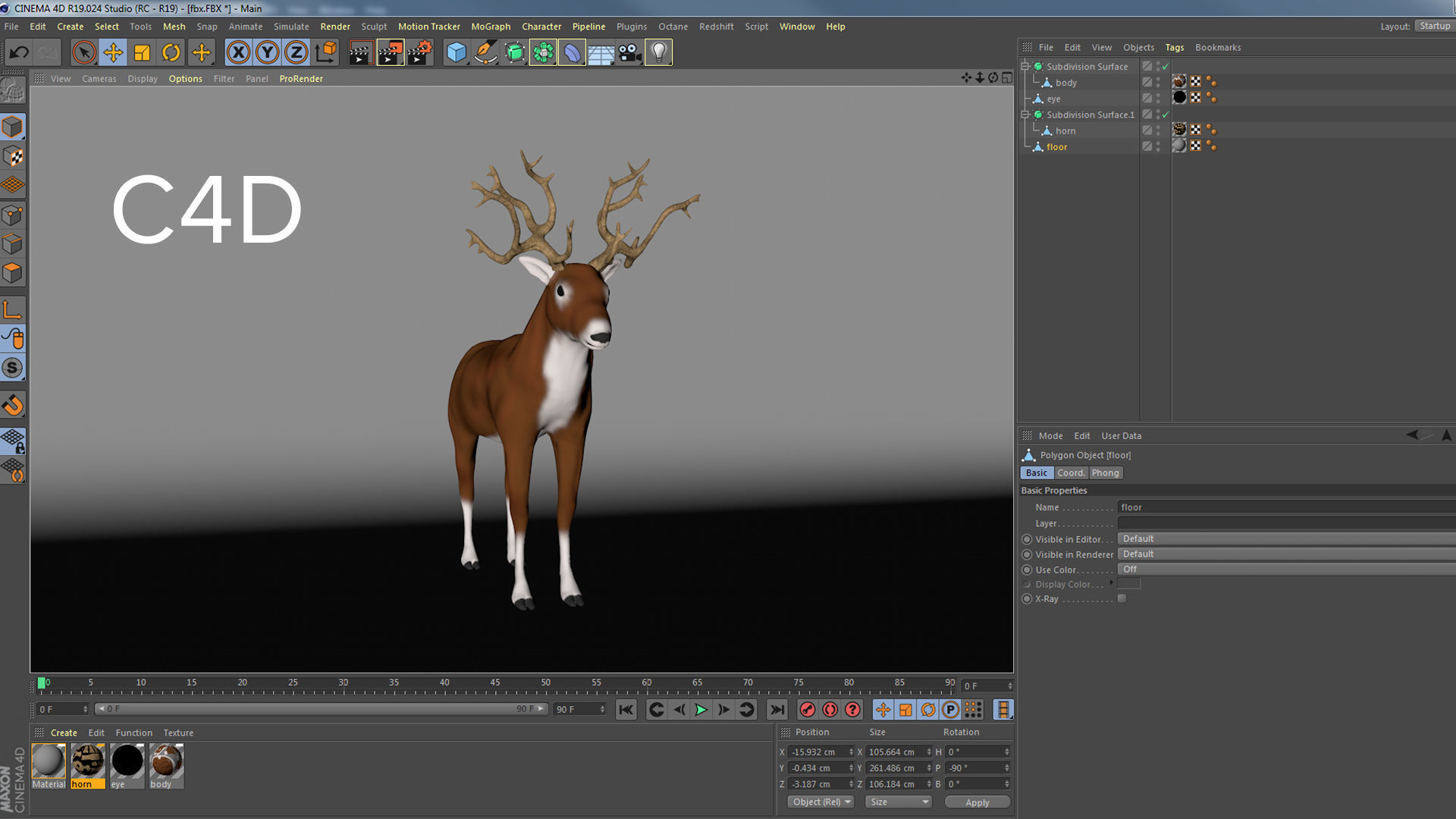 3d model  deer cartoon      - low poly  Low-poly 3D model_10