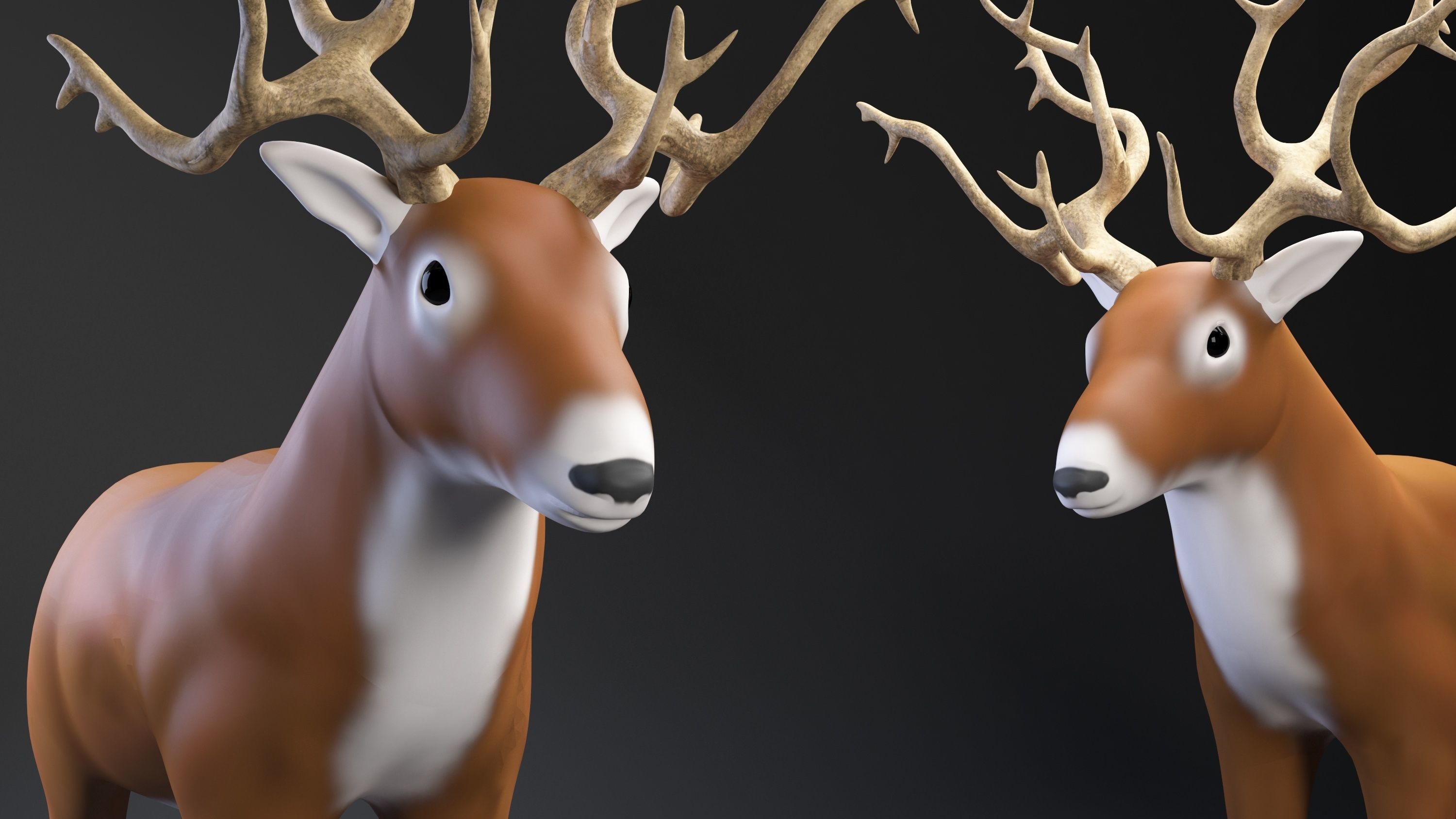 3d model  deer cartoon      - low poly  Low-poly 3D model_5