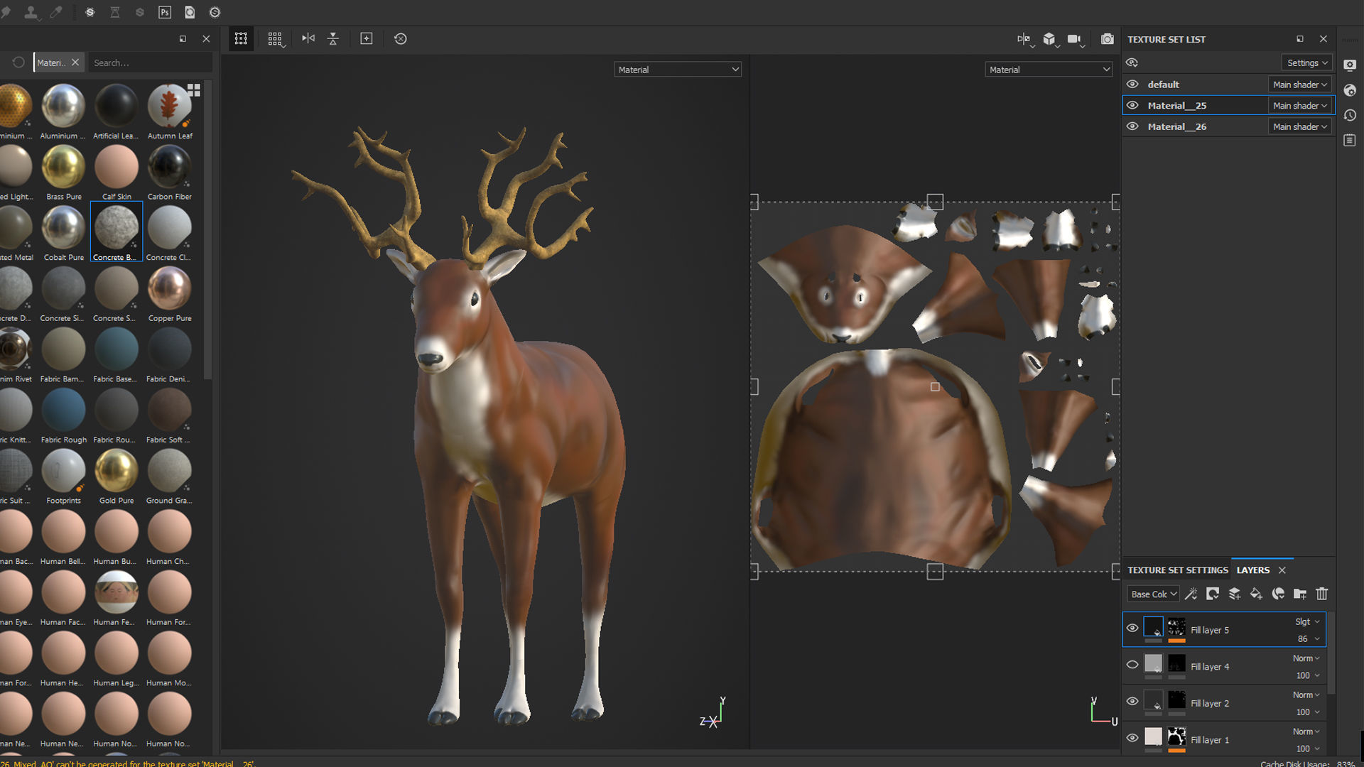 3d model  deer cartoon      - low poly  Low-poly 3D model_7