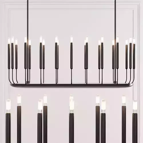 Restoration Hardware QUENOUILLES LINEAR CHANDELIER 50 Black