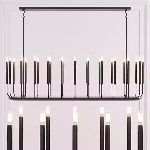 Restoration Hardware QUENOUILLES LINEAR CHANDELIER 61 Black