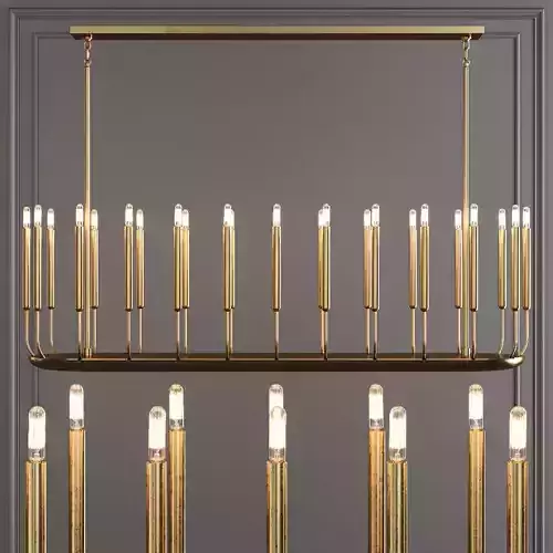 Restoration Hardware QUENOUILLES LINEAR CHANDELIER 61 Brass