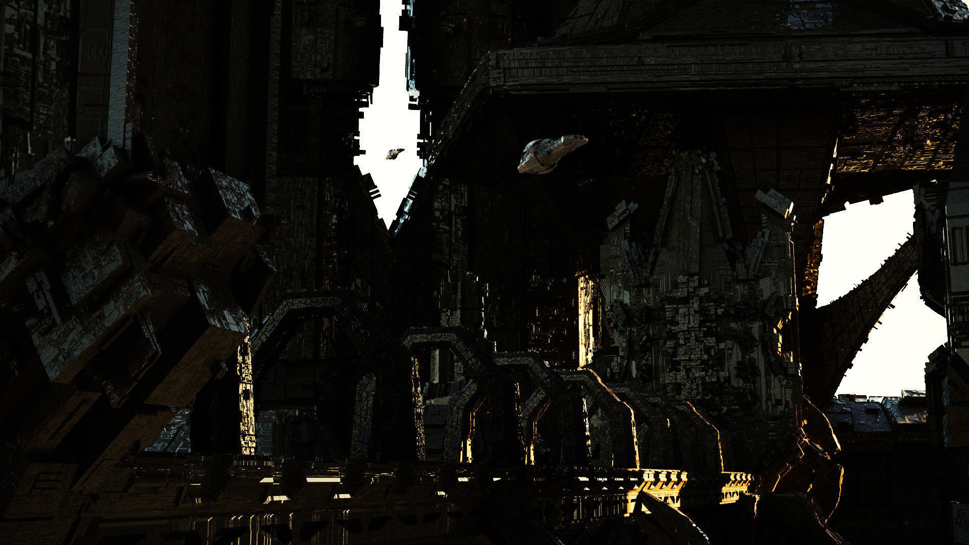 Kitbash Sci-Fi greeble buildings 3D model_1