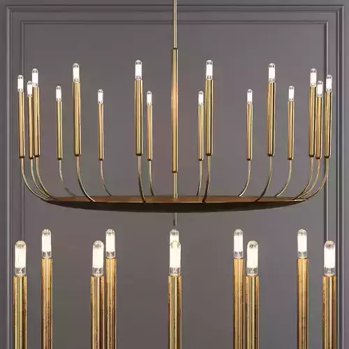 Restoration Hardware QUENOUILLES ROUND CHANDELIER 48 Brass 3D model