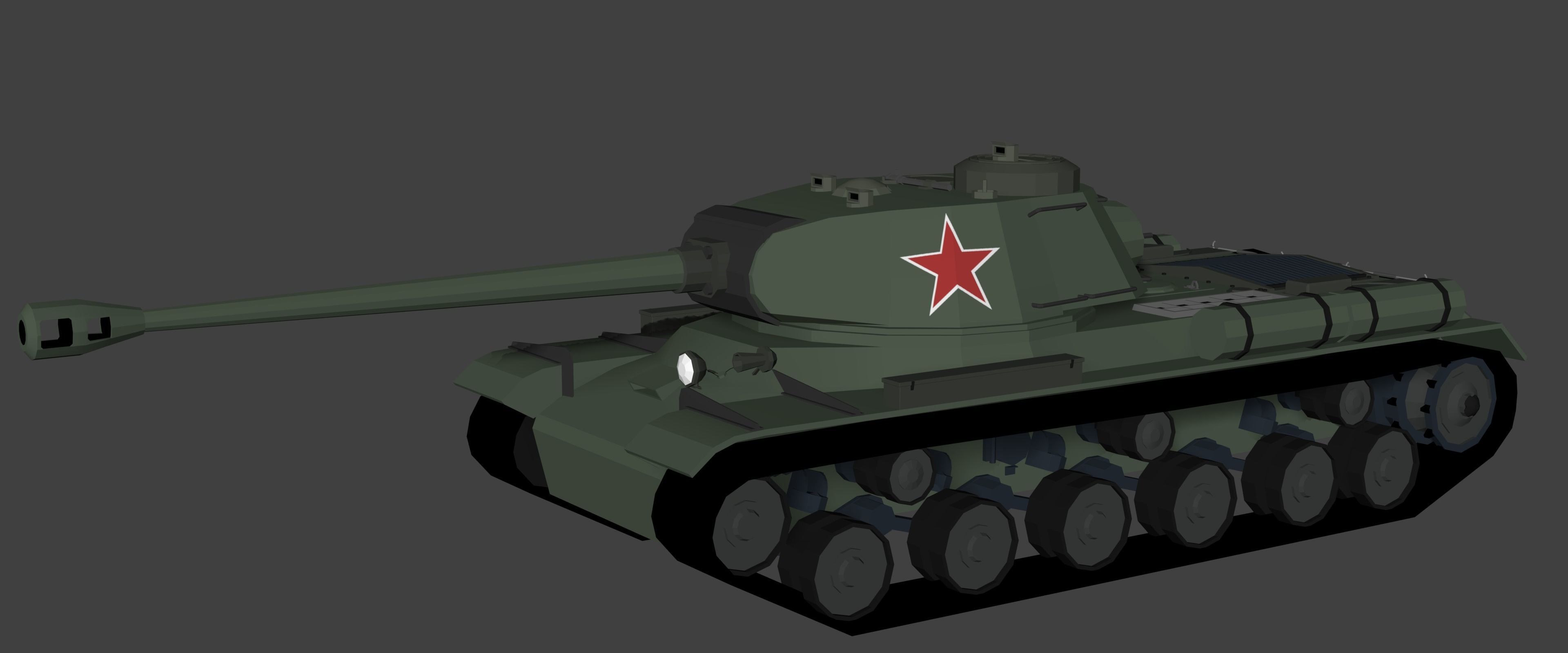 IS 2 Tank USSR LowPoly isometric Low-poly 3D model