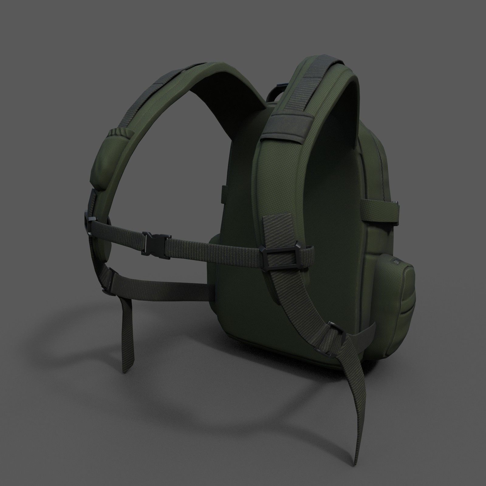 Backpack Camping Generic military combat soldier  Low-poly 3D model_6