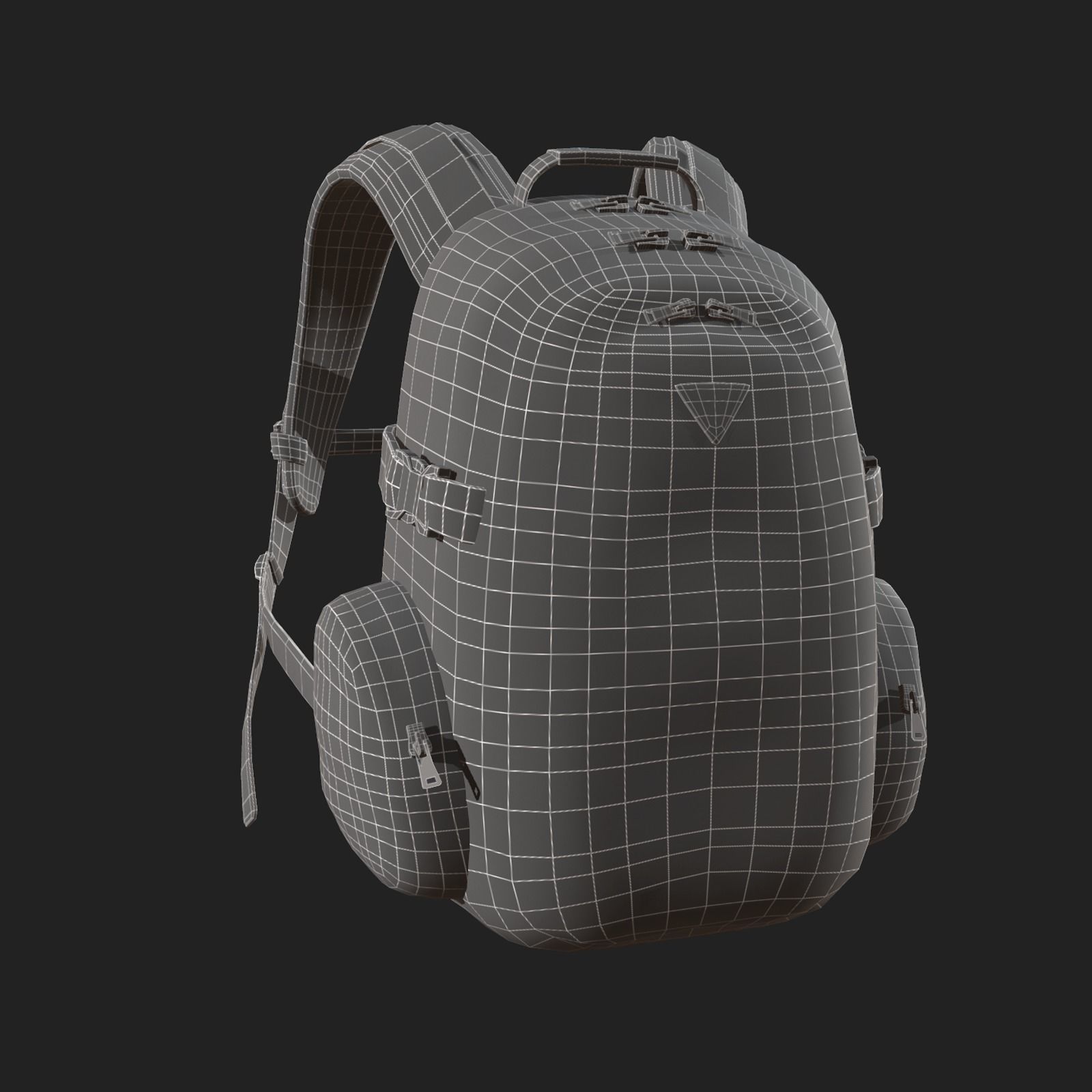 Backpack Camping Generic military combat soldier  Low-poly 3D model_9