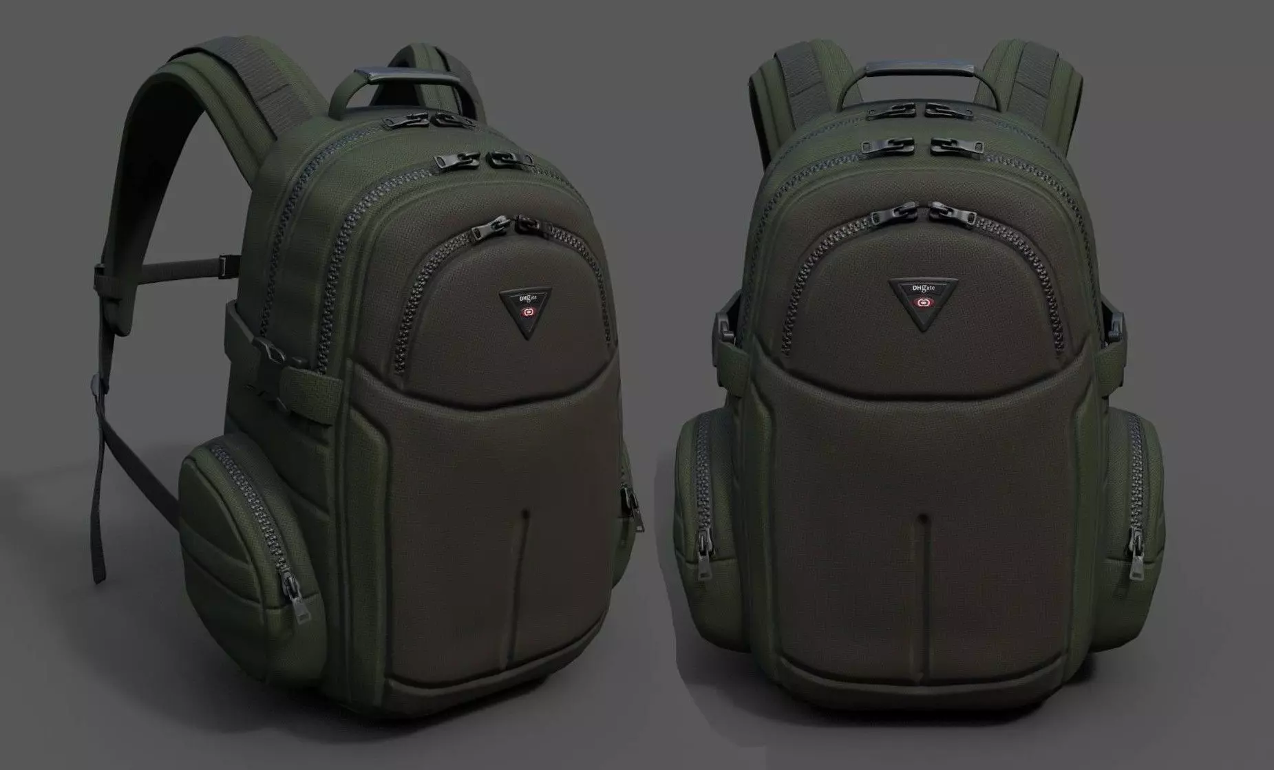 Backpack Camping Generic military combat soldier  Low-poly 3D model_0