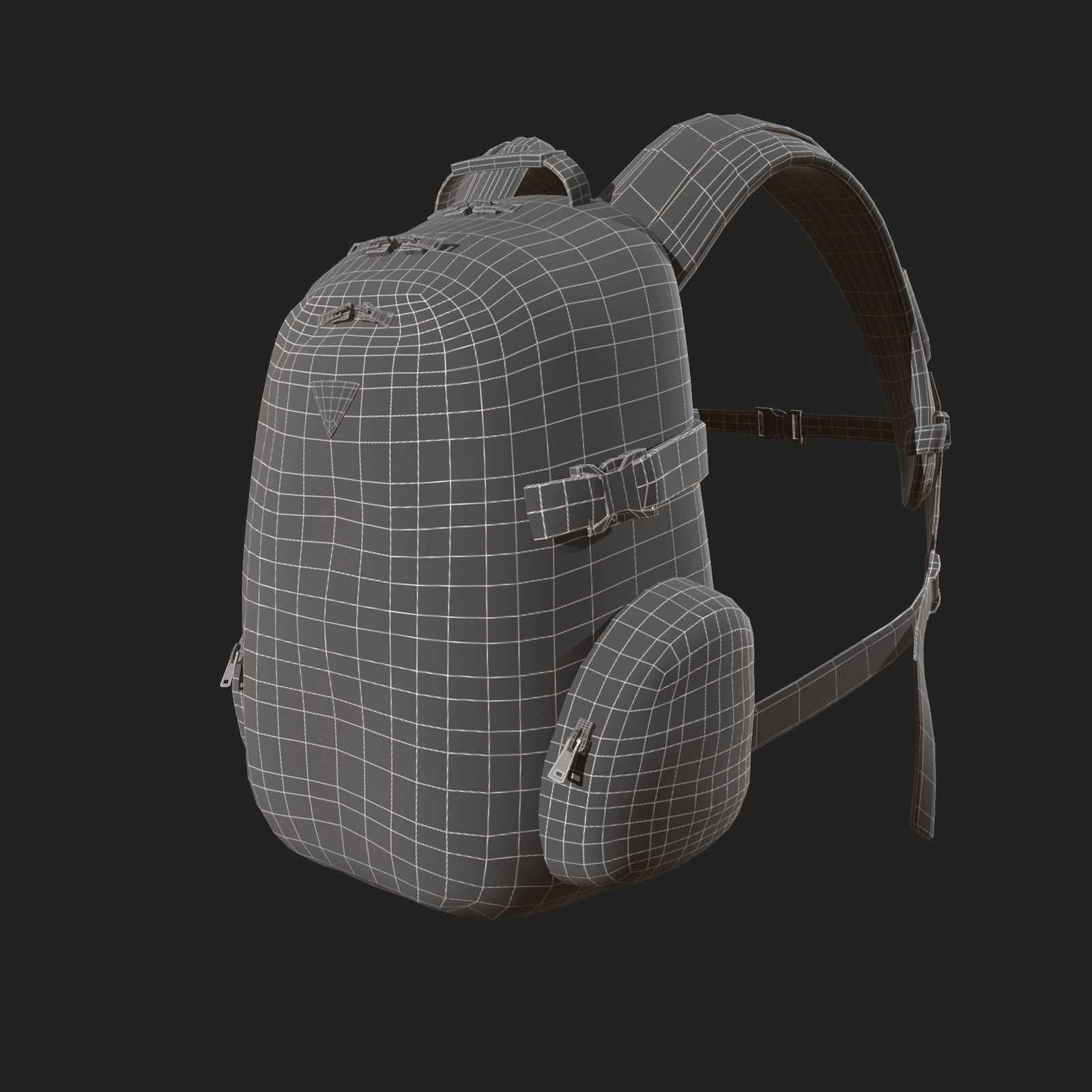 Backpack Camping Generic military combat soldier  Low-poly 3D model_10