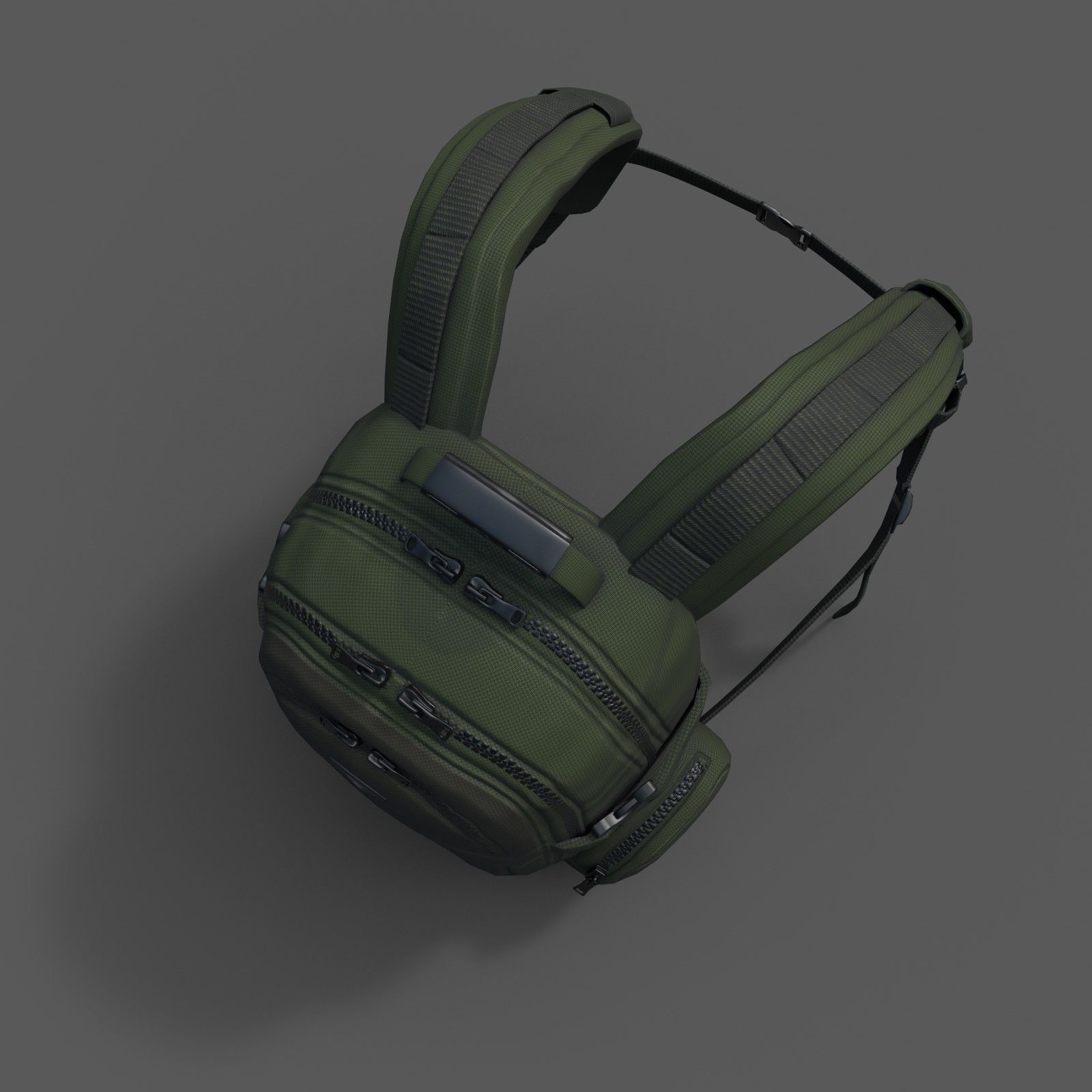 Backpack Camping Generic military combat soldier  Low-poly 3D model_3