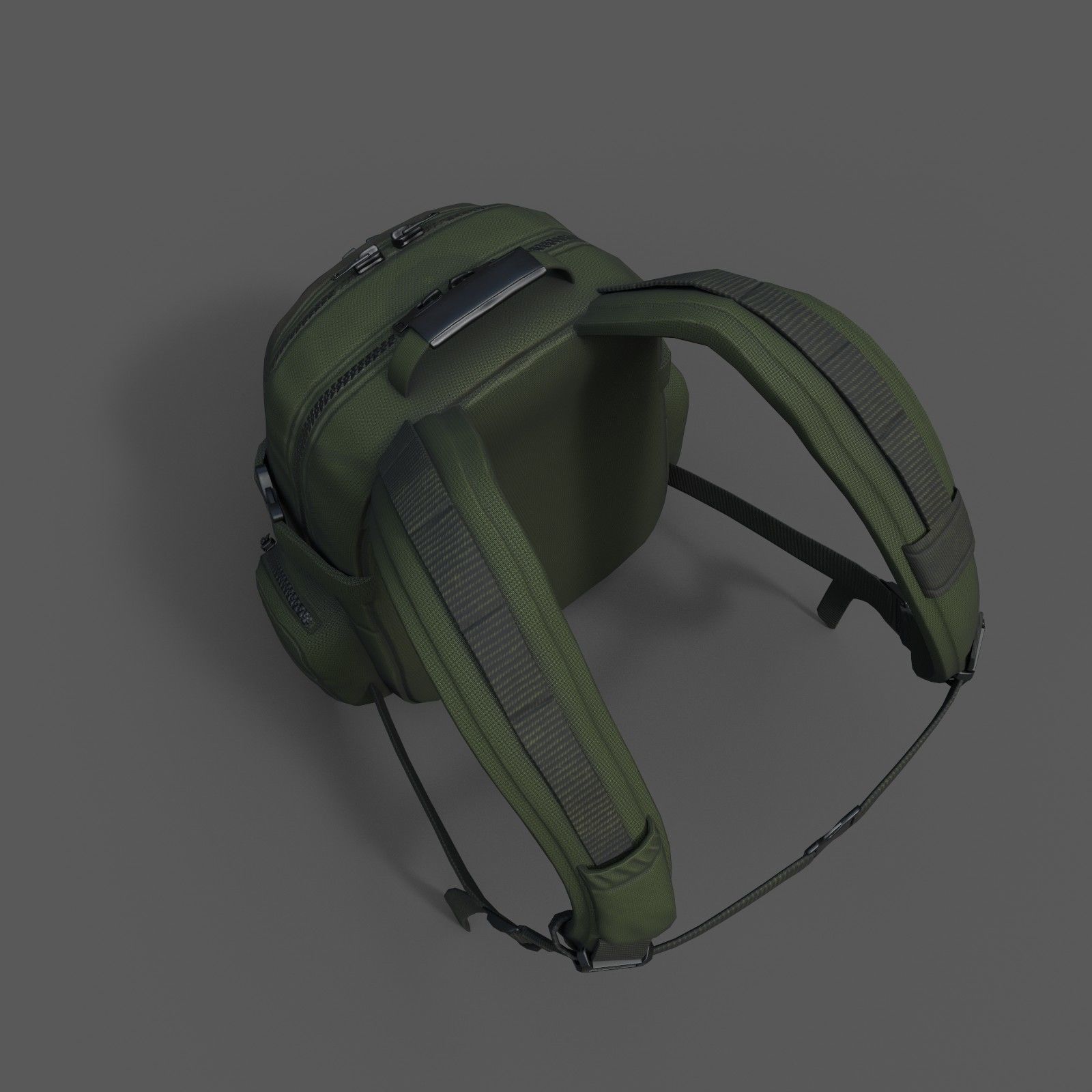 Backpack Camping Generic military combat soldier  Low-poly 3D model_7
