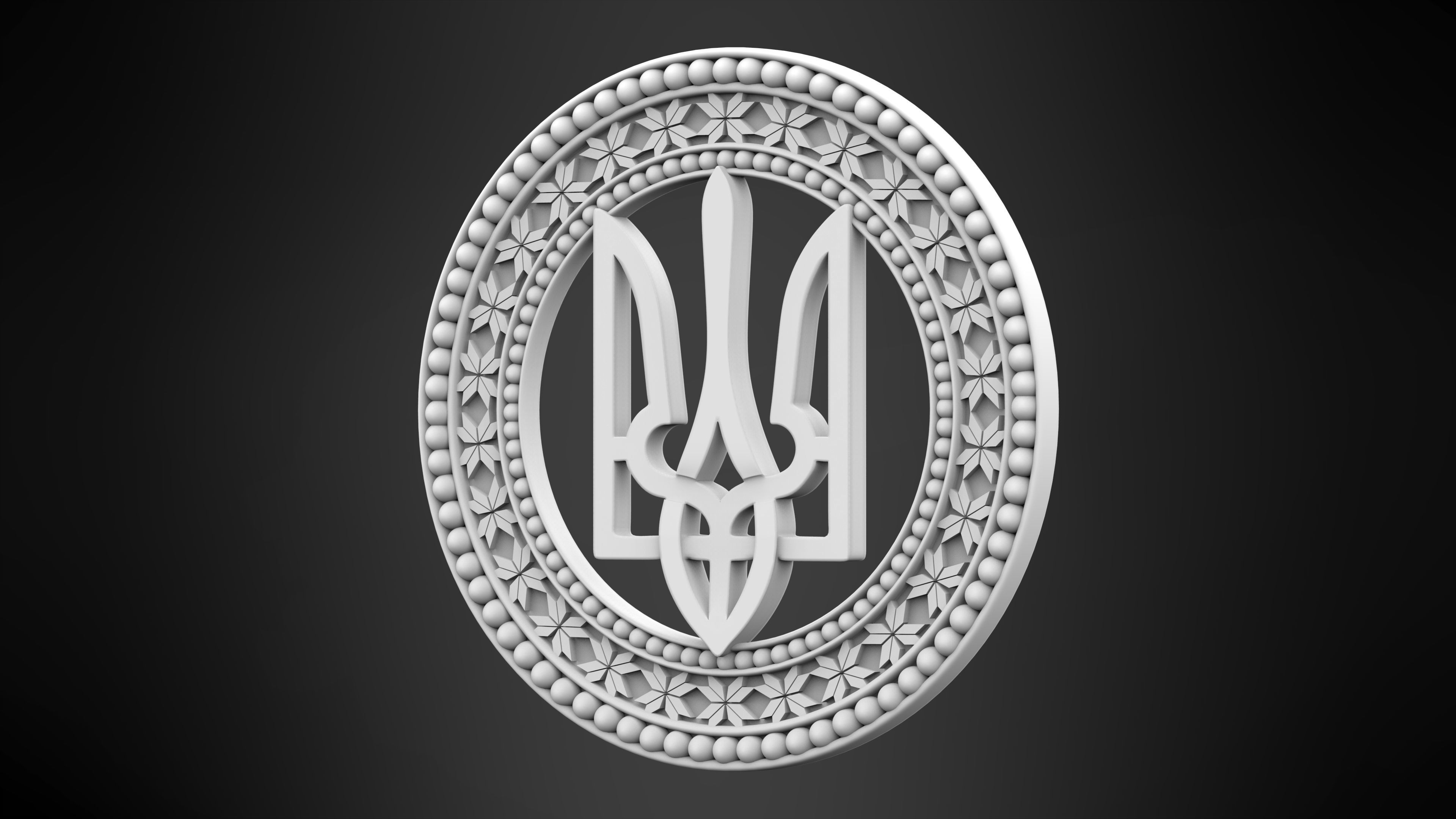 Emblem Of Ukraine 3D print model_4