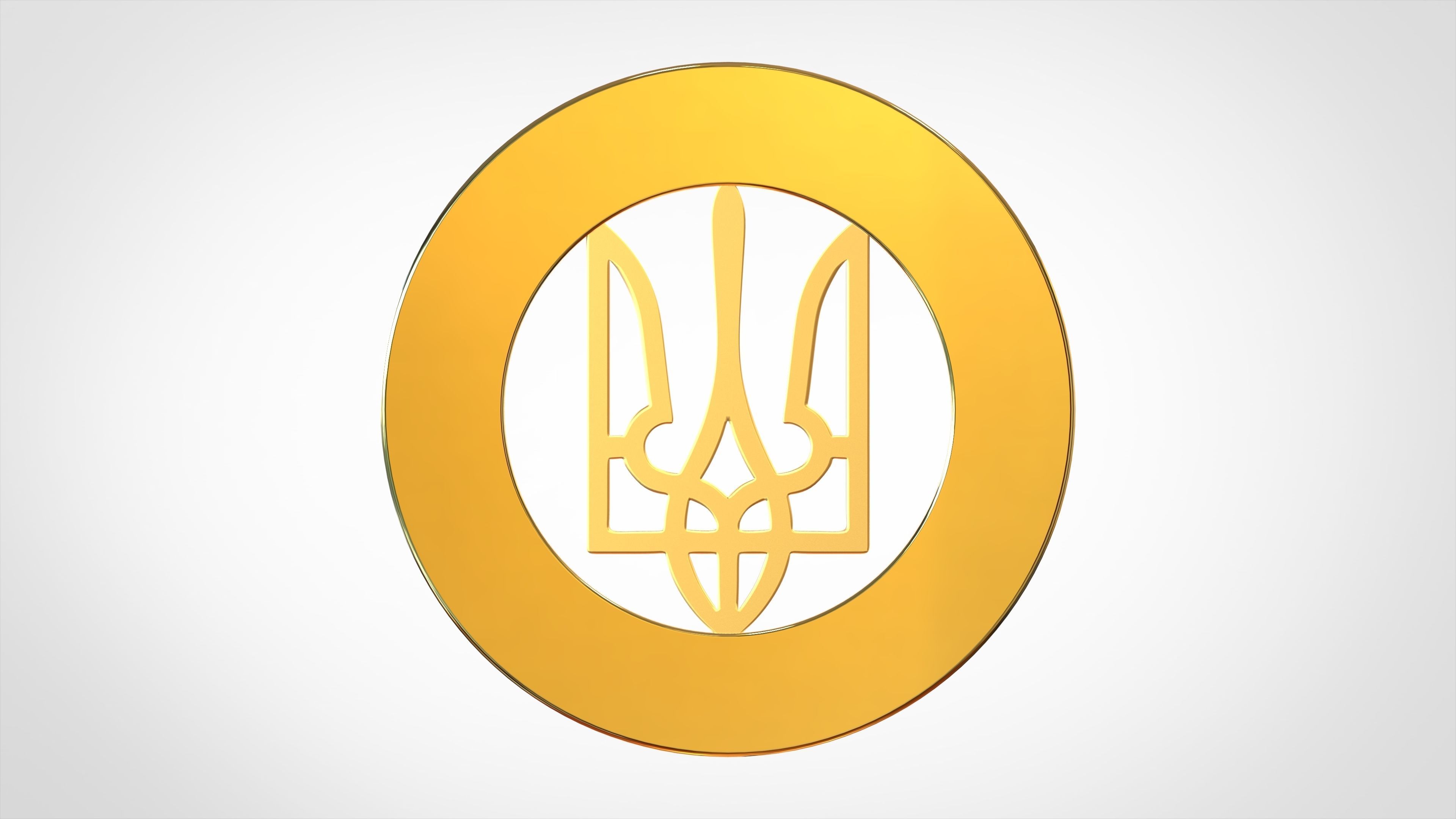 Emblem Of Ukraine 3D print model_3