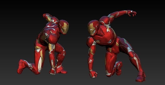 Iron Man Mk46 Landing Pose 3D print model