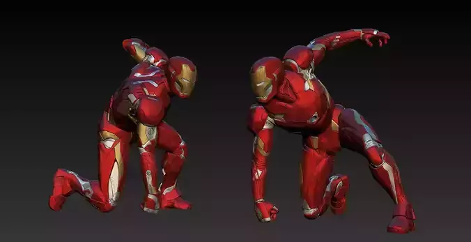 Iron Man Mk46 Landing Pose 3D print model