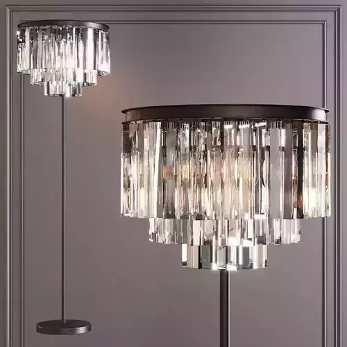 RH 1920S ODEON CLEAR GLASS FLOOR LAMP 3-TIER Black