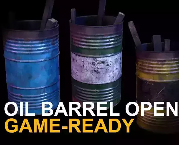 Oil barrel open Game Ready