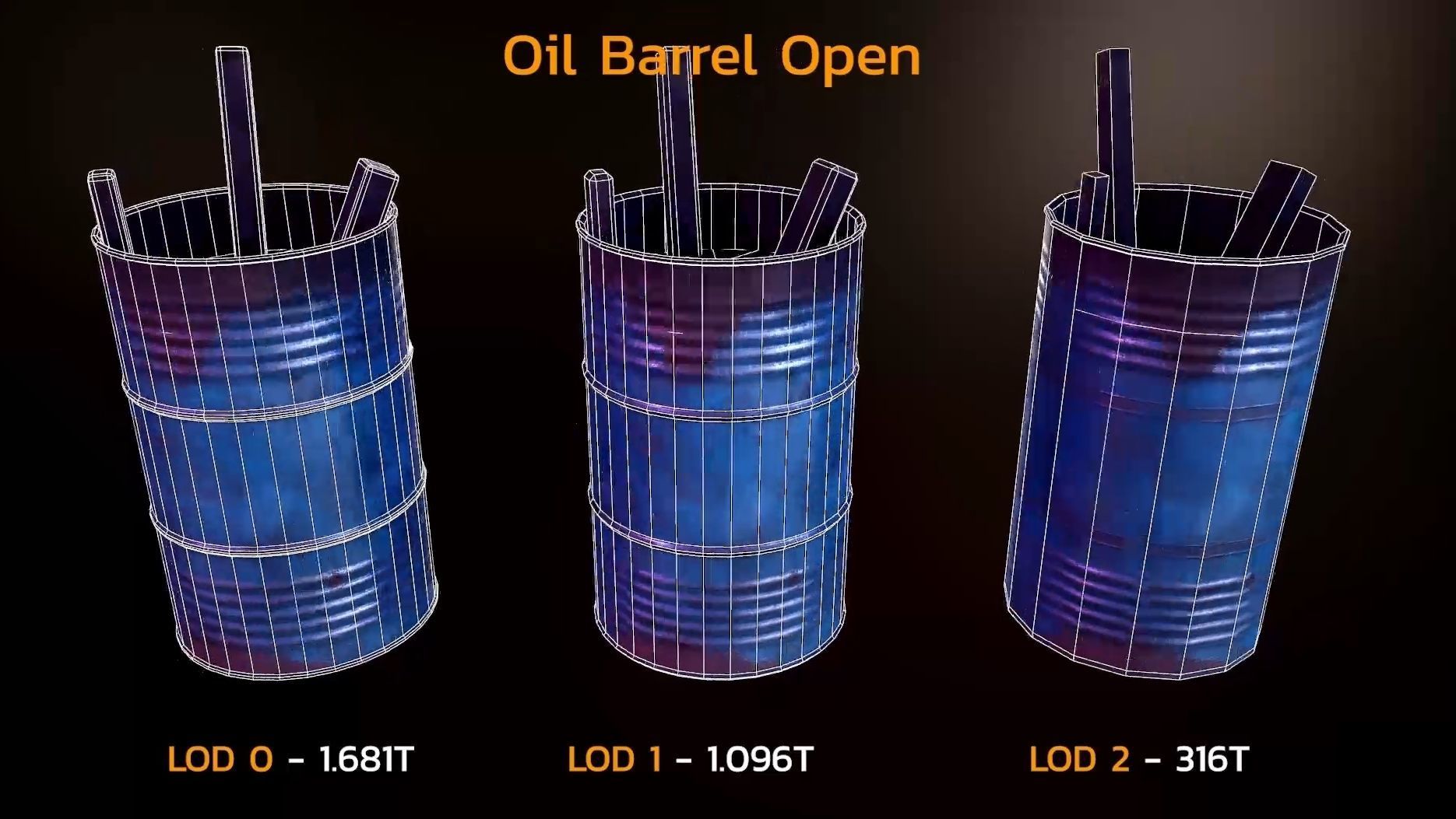 Oil barrel open Game Ready Low-poly 3D model_4