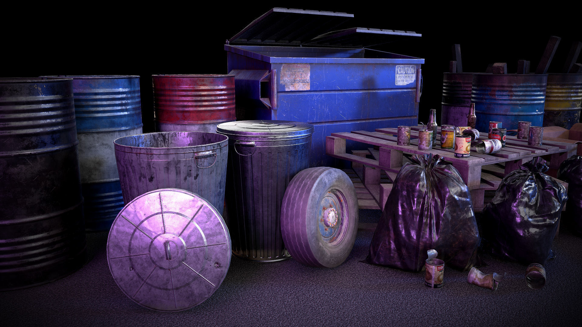 Tire and Wheel Game Ready Low-poly 3D model_7