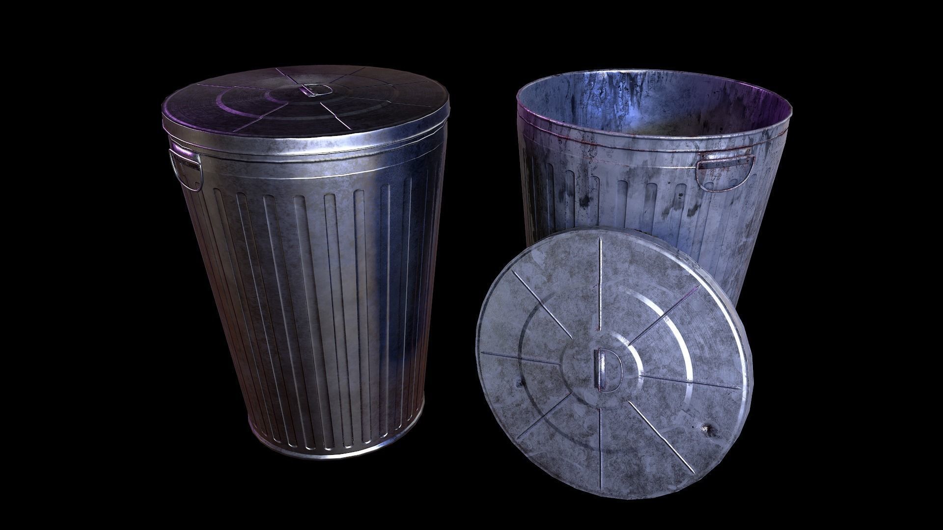 Street asset pack Game Ready Low-poly 3D model_16