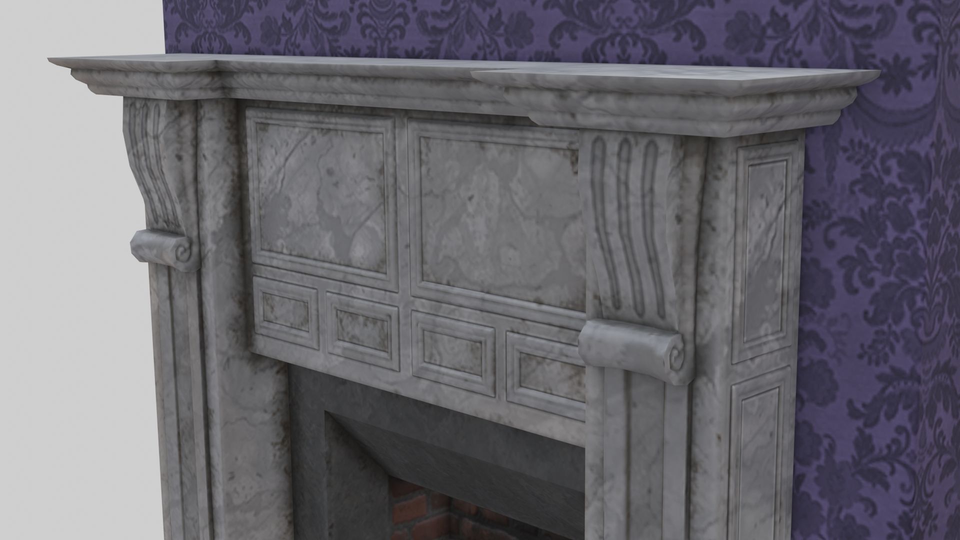 Vintage Victorian Living Room Pack With PBR Materials Low-poly 3D model_38