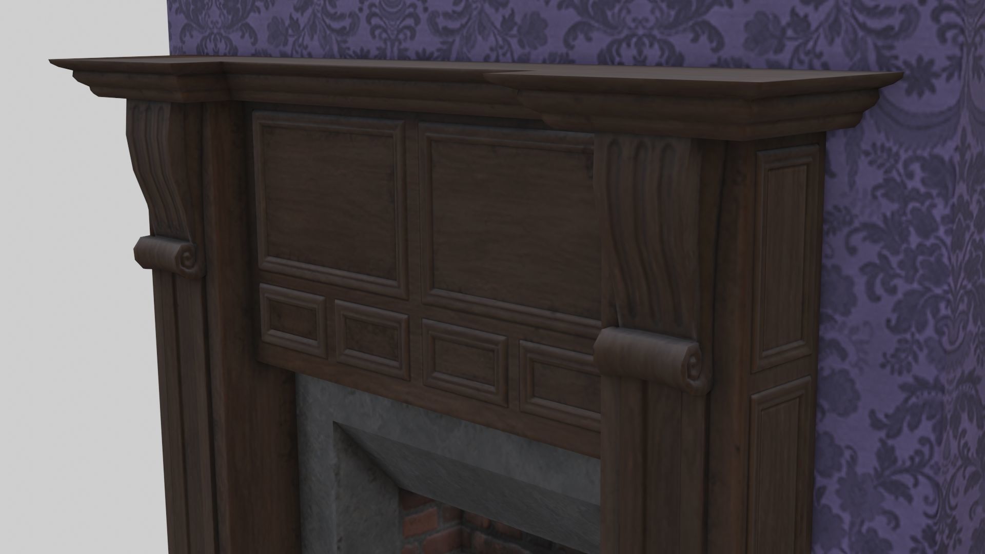 Vintage Victorian Living Room Pack With PBR Materials Low-poly 3D model_37