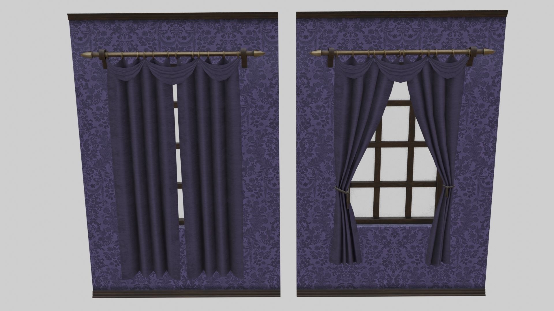 Vintage Victorian Living Room Pack With PBR Materials Low-poly 3D model_55