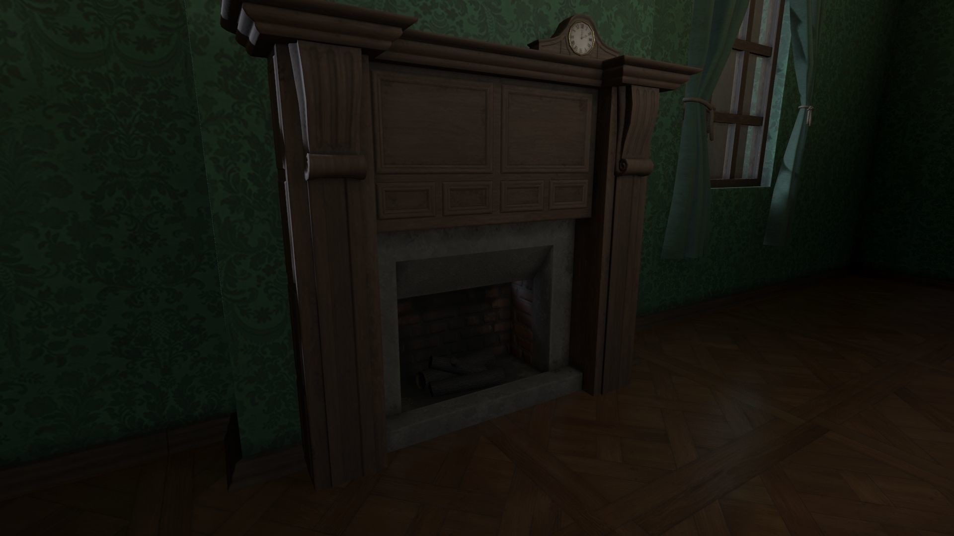 Vintage Victorian Living Room Pack With PBR Materials Low-poly 3D model_7