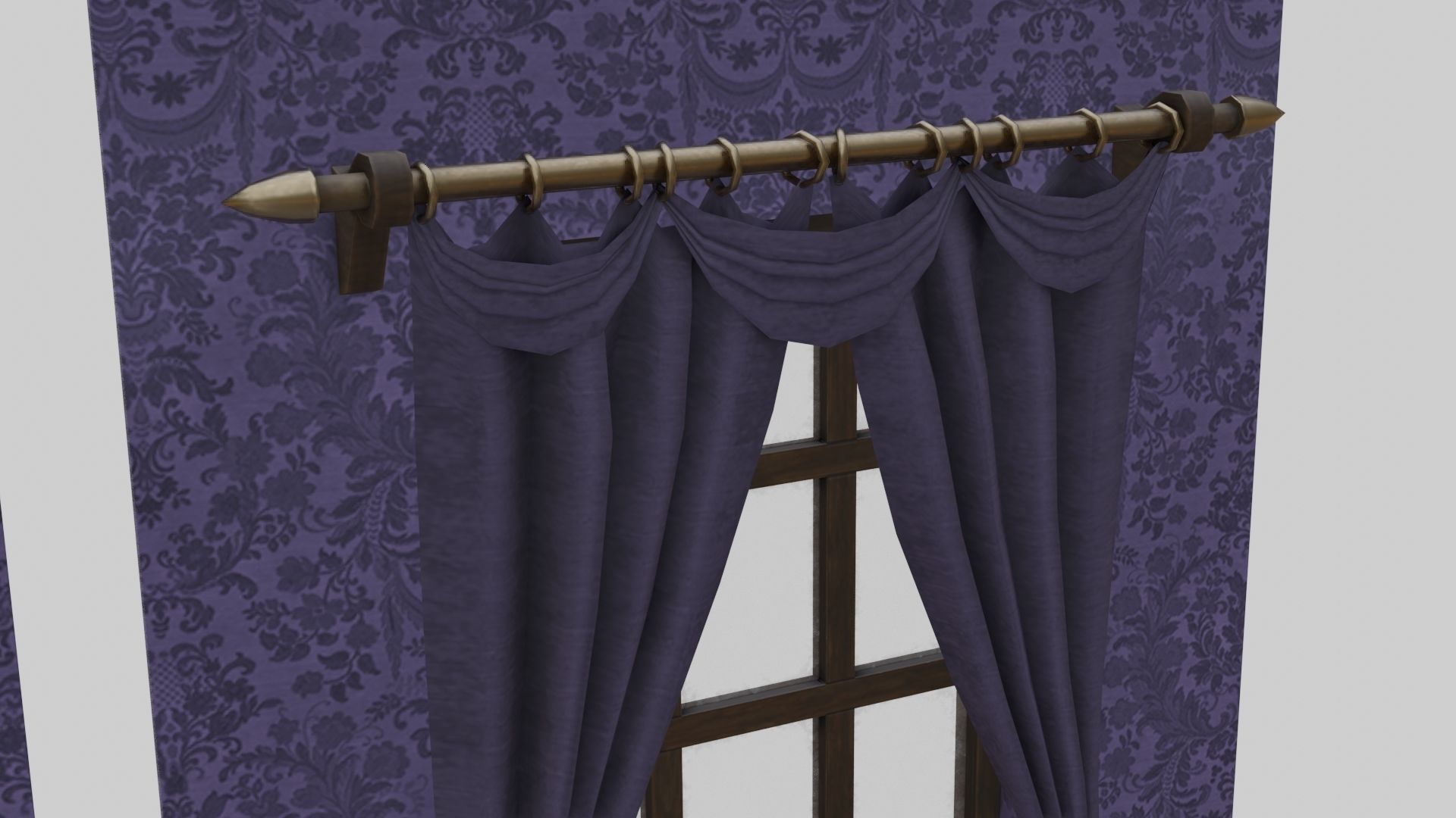 Vintage Victorian Living Room Pack With PBR Materials Low-poly 3D model_57