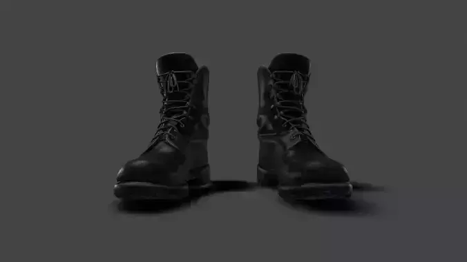 SHOE-001 Black Boots Low-poly 3D model