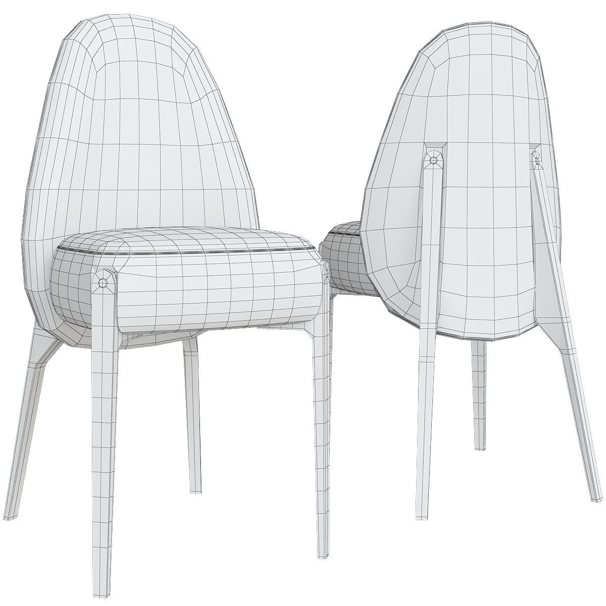 Ames dining chair low poly 3d model Low-poly 3D model_1