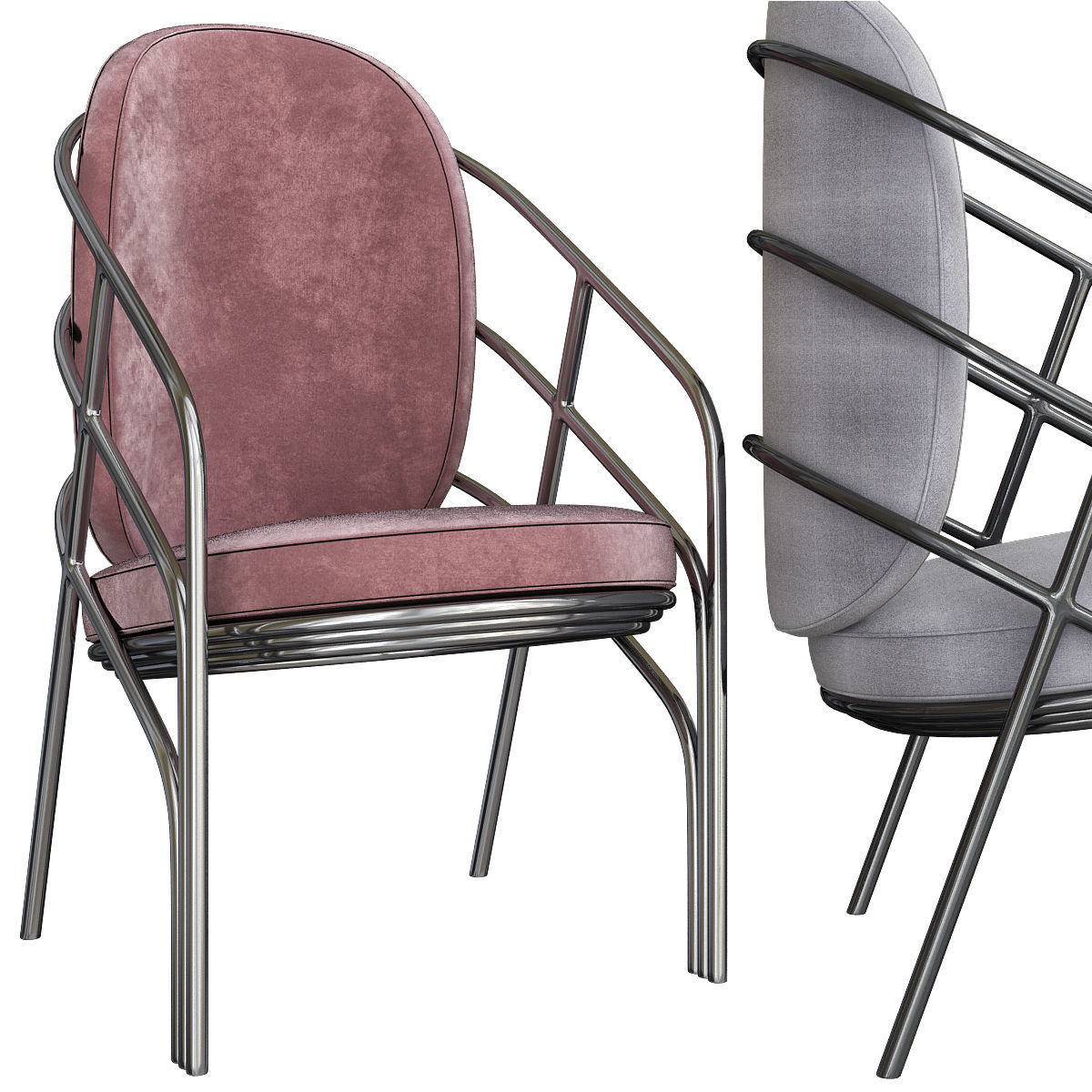 Chair and Armchairs 3d model collection 10 pieces Low-poly 3D model_4