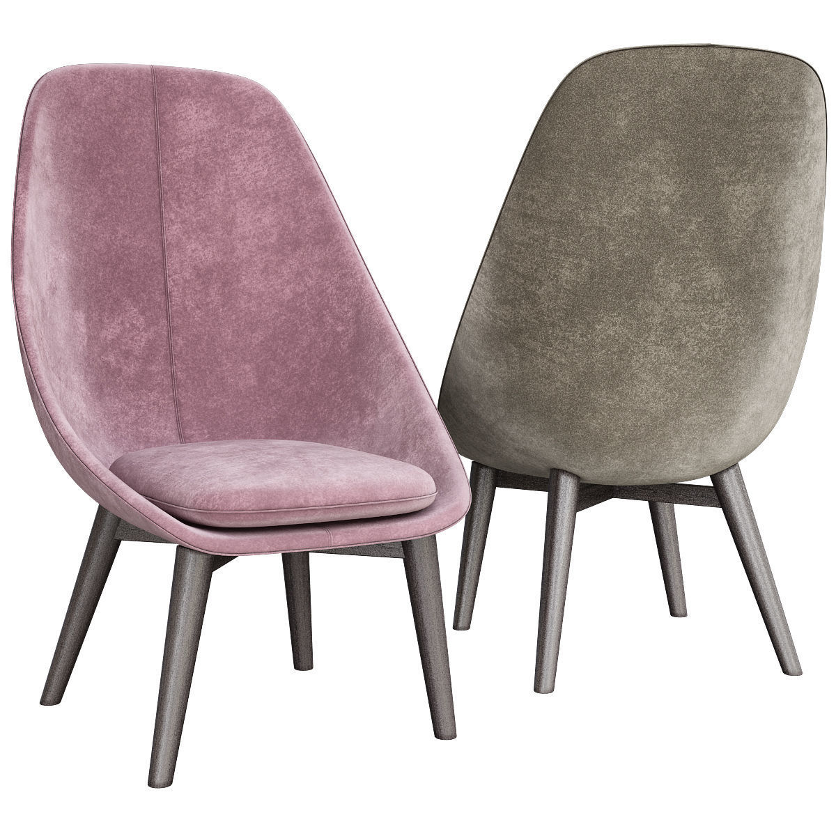 Chair and Armchairs 3d model collection 10 pieces Low-poly 3D model_9